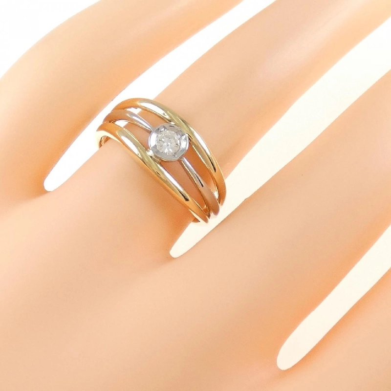 Nhẫn kim cương K18YG/PT 0.10CT 671312