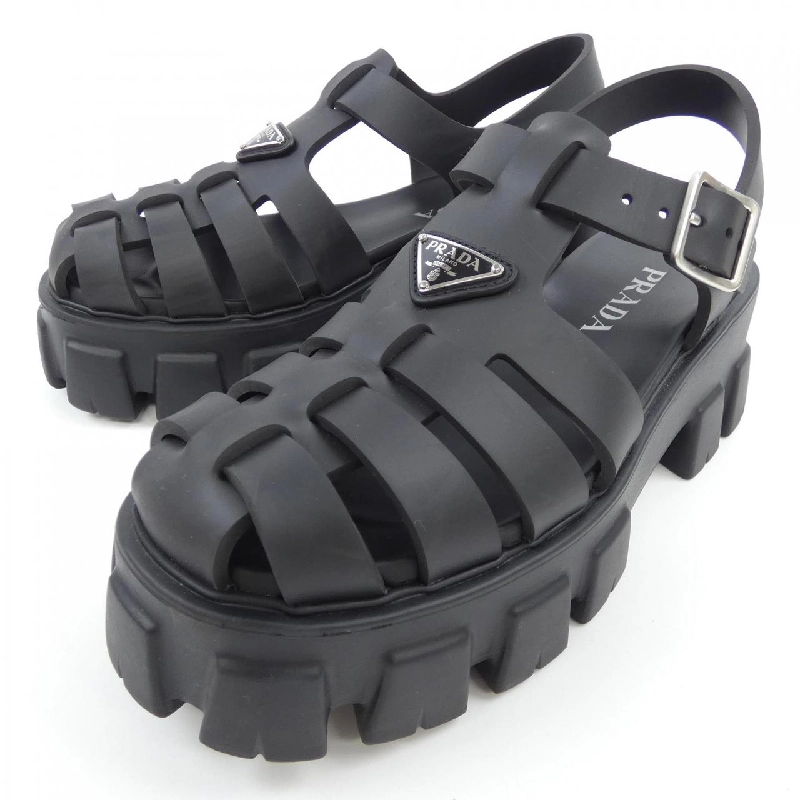Giày sandal monolith logo tam giác PRADA 1X853M bằng cao su 660540