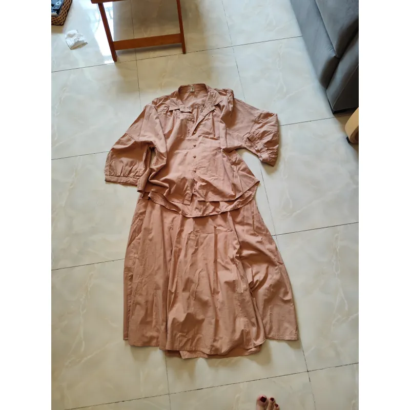 Set váy vải kaki cam da 1027321