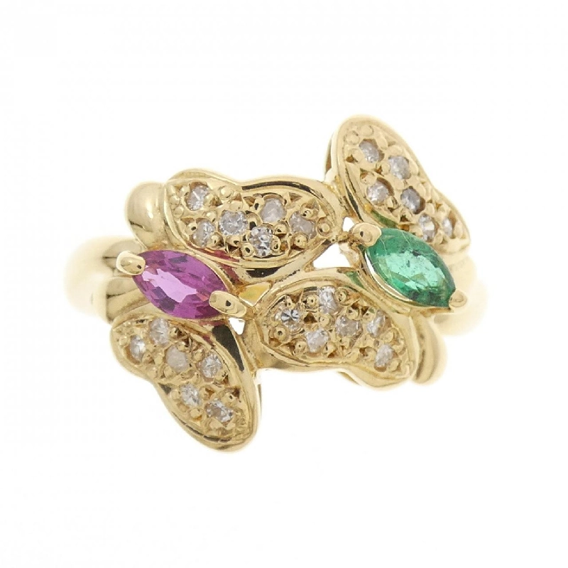 Nhẫn đá màu bướm K18YG 667630