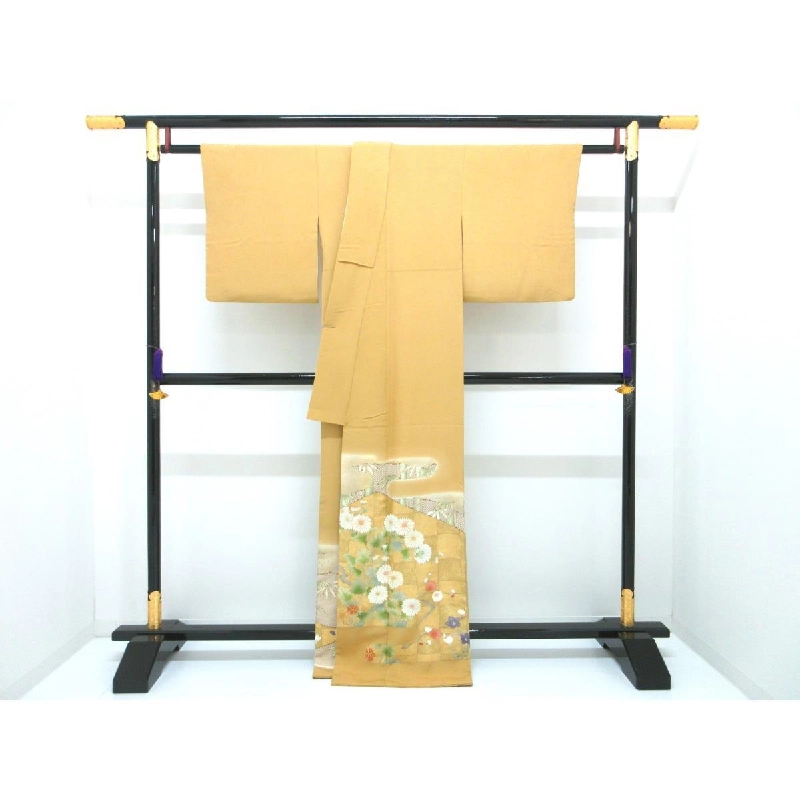 Áo kimono màu sắc lưu giữ, chế tác vàng bạnzen, thêu hình kiếm片喰 - Hàng hiệu Authentic 877950