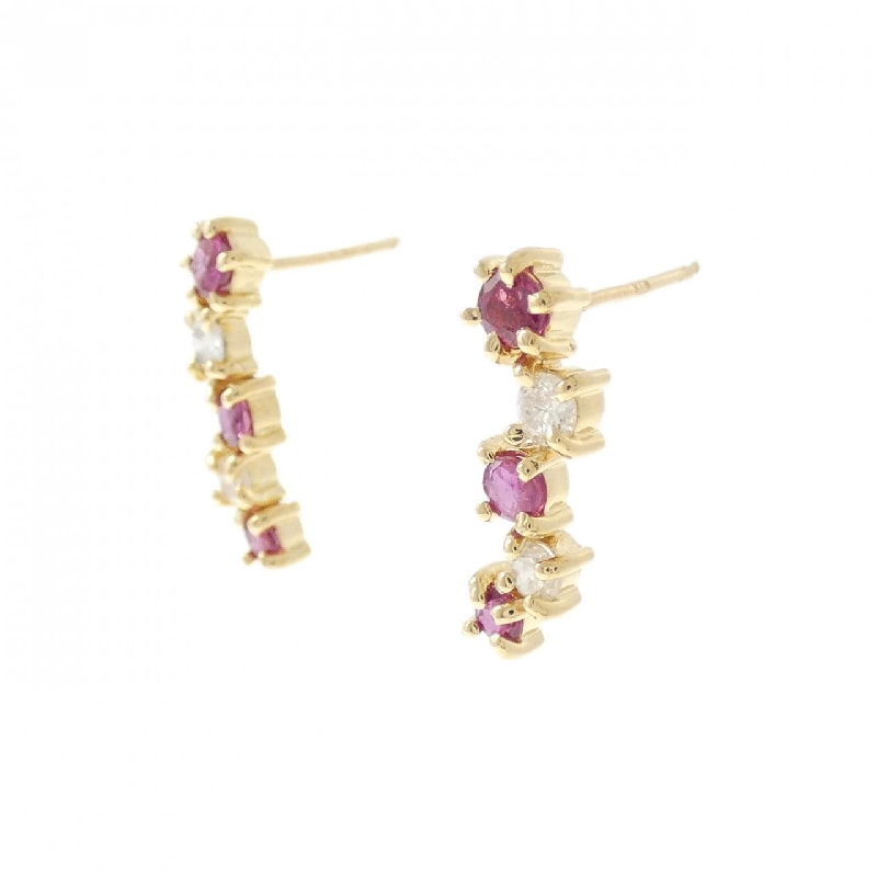 K18YG Bông tai Ruby - Hàng hiệu Chính hãng 868805