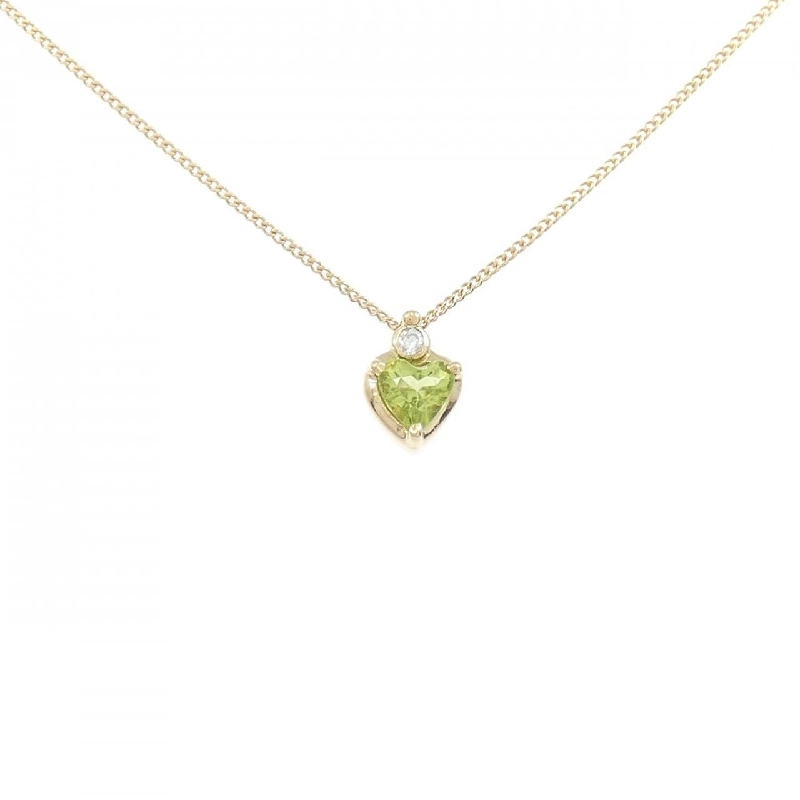 K18YG Mặt Dây Chuyền Hình Trái Tim Peridot - Hàng hiệu Chính Hãng 856635