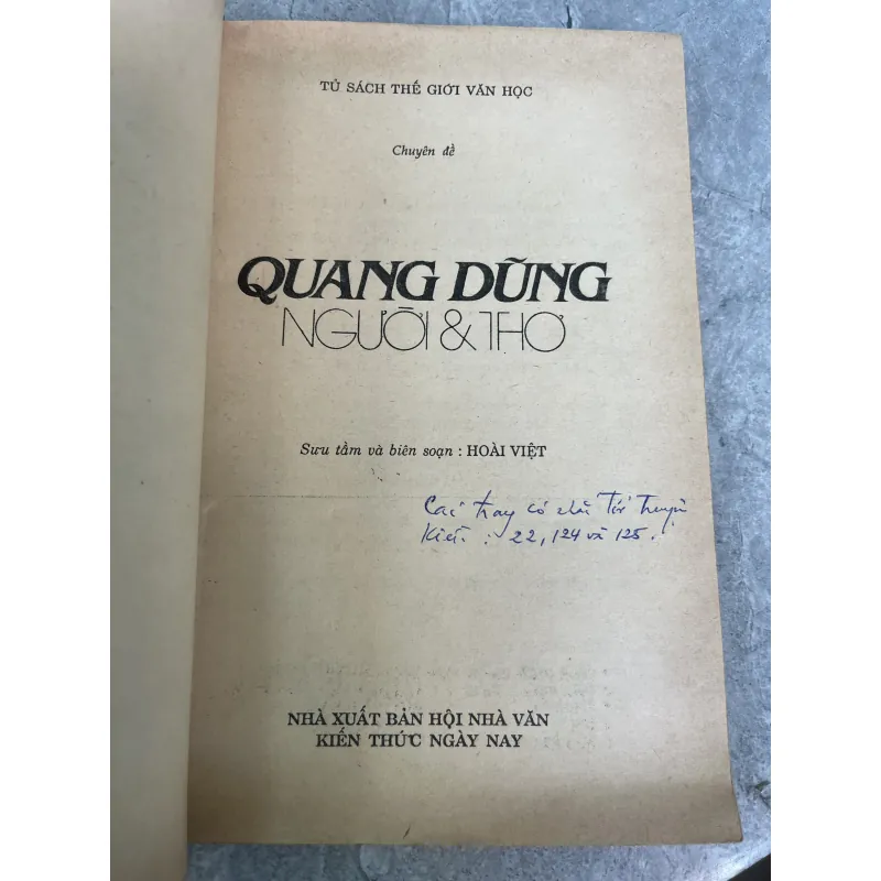QUANG DŨNG NGƯỜI VÀ THƠ - HOÀI VIỆT  974834
