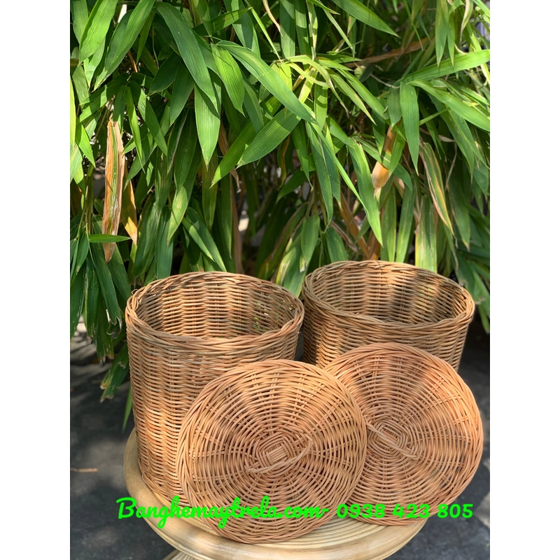 Giỏ tròn mây tre đan tự nhiên 525243