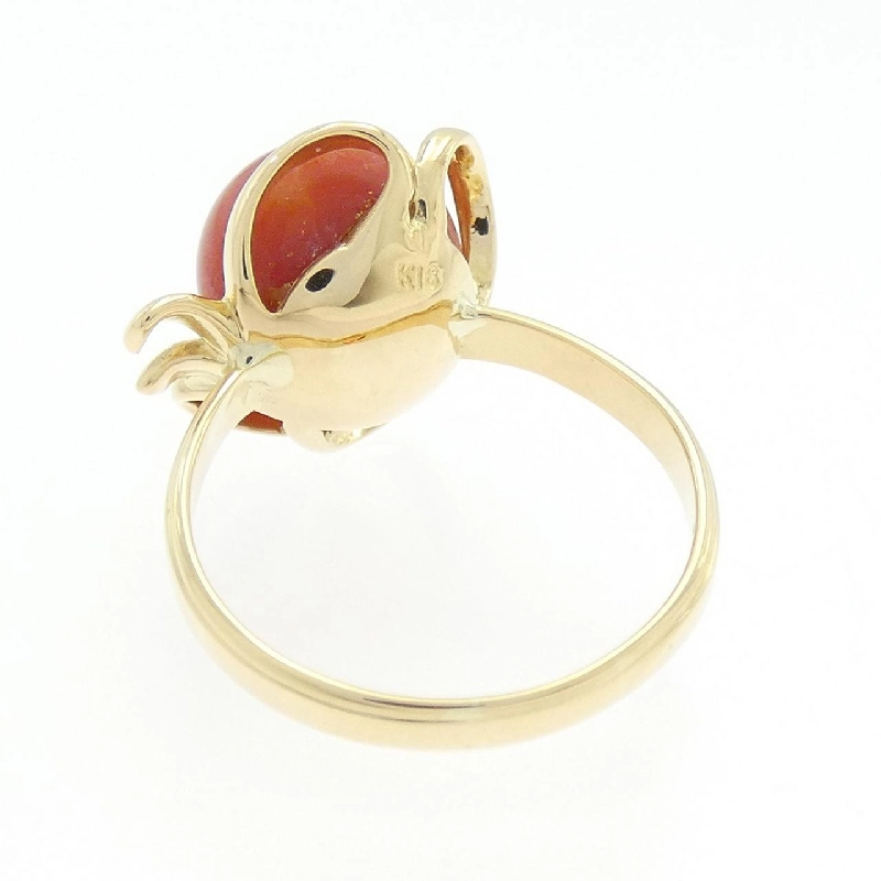 Nhẫn san hô K18YG 9.5mm 667546