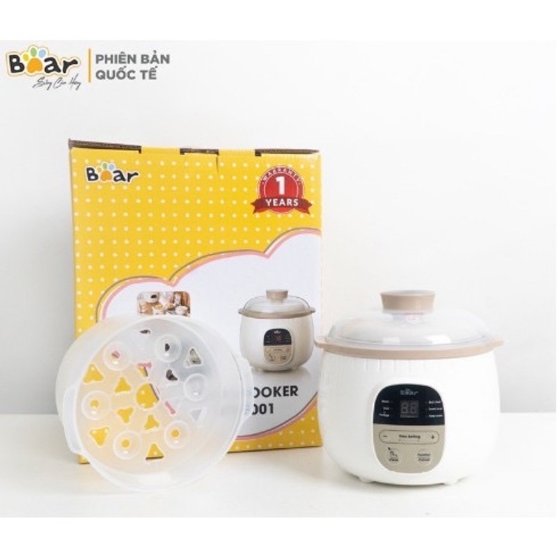 Nồi nấu cháo Bear 0,8l có lồng hấp 140706