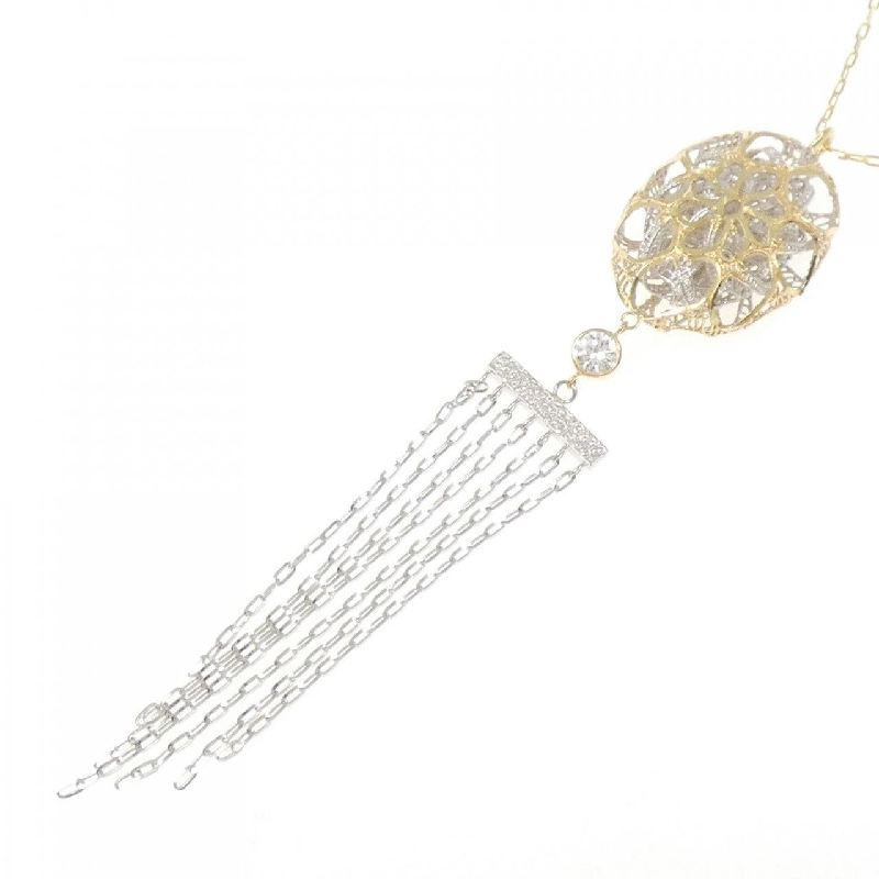 Dây chuyền kim cương K18YG/K18WG 0.13CT - Hàng hiệu Chính hãng 858206