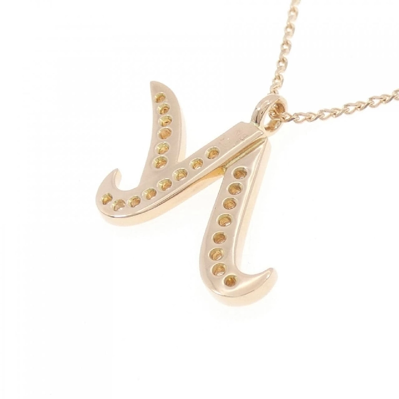 K18PG Chữ cái N Dây chuyền Kim cương 0.31CT - Hàng hiệu Chính hãng 848392