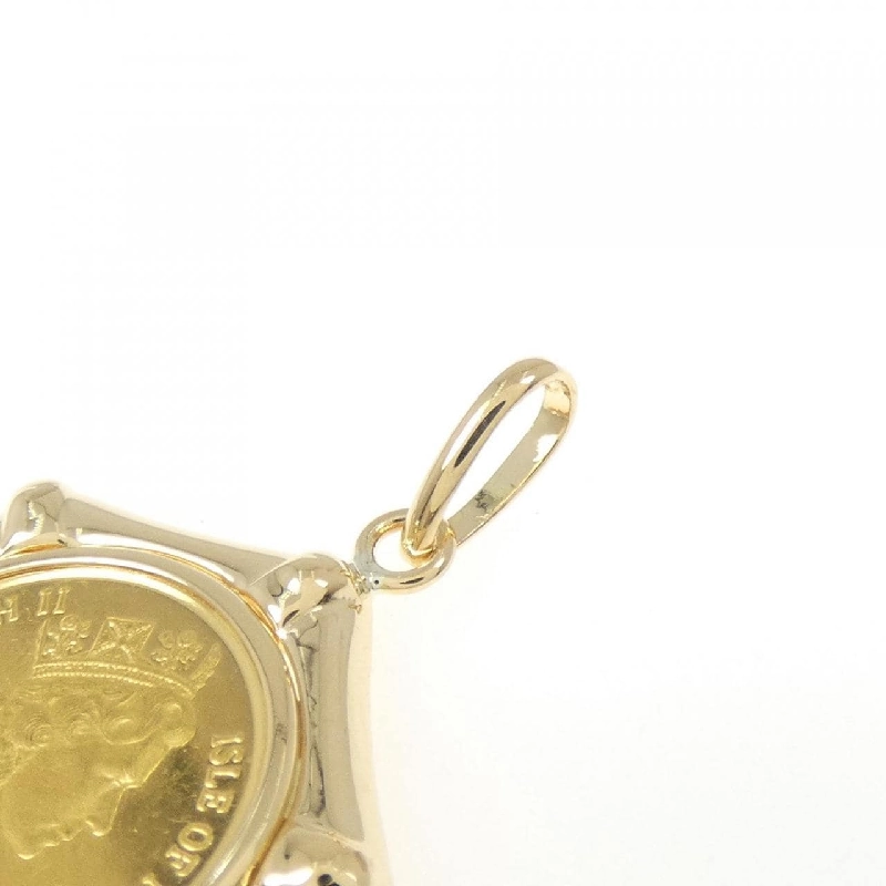 K18YG(枠) Đồng xu mặt dây chuyền - Hàng hiệu Authentic 861615
