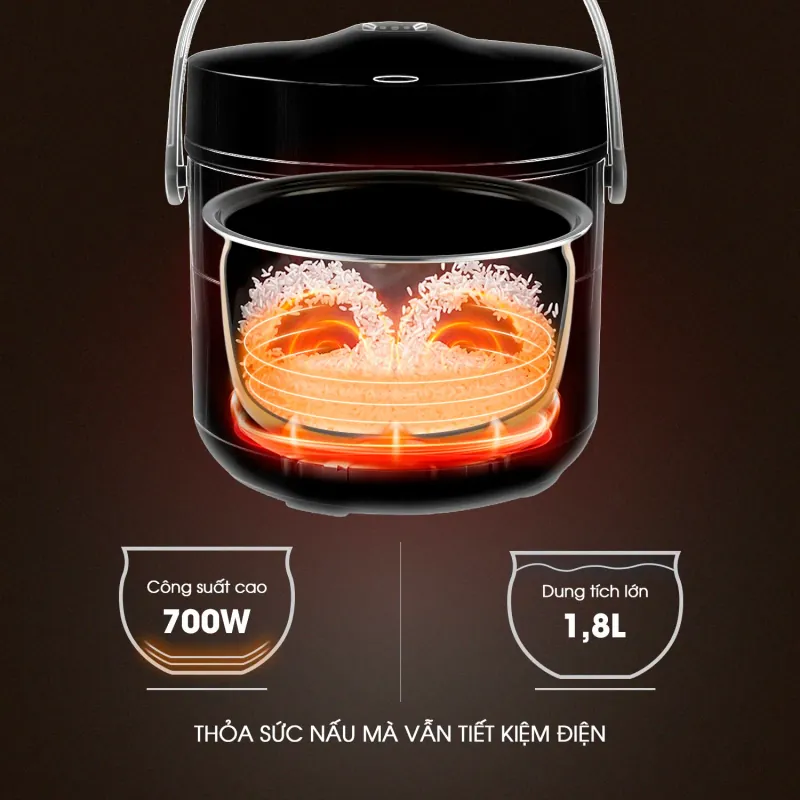 Nồi cơm điện KALITE KRC8018 lòng gốm Ceramic chống dính chống xước 795676