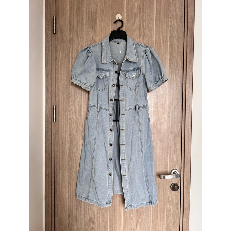 Váy jean cách điệu tay bồng  494400