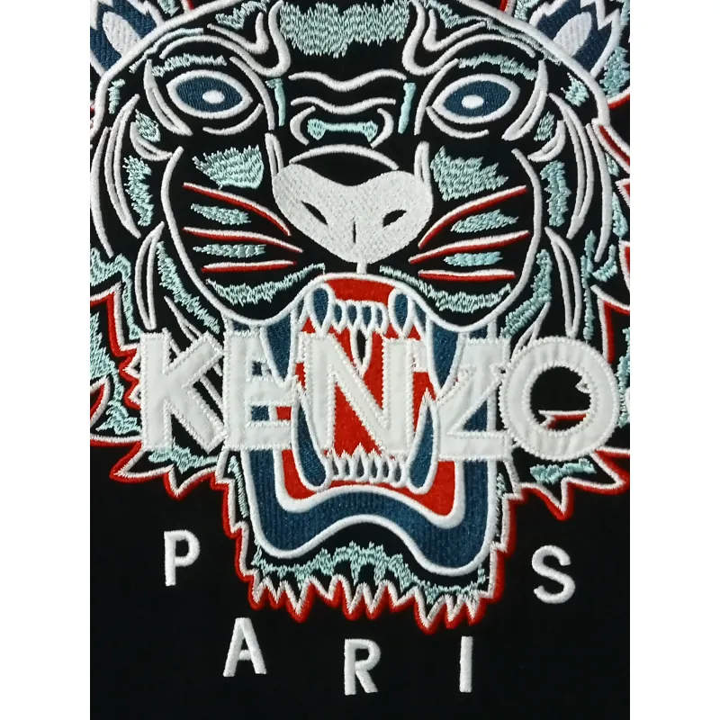 Áo len Kenzo chui đầu thêu logo đầu hổ màu đen 719780