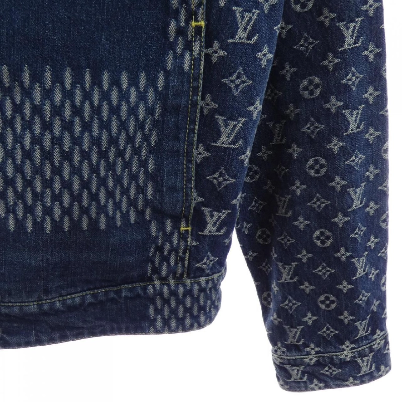 Áo khoác denim LOUIS VUITTON Giant Damier Wave Monogram NIGO HJA10WUZC - Hàng hiệu Chính hãng 892492