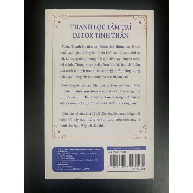 (Sách cũ) Thanh lọc tâm trí, Detox tinh thần - Tanaaz Chubb - Thước Lâm dịch  930030