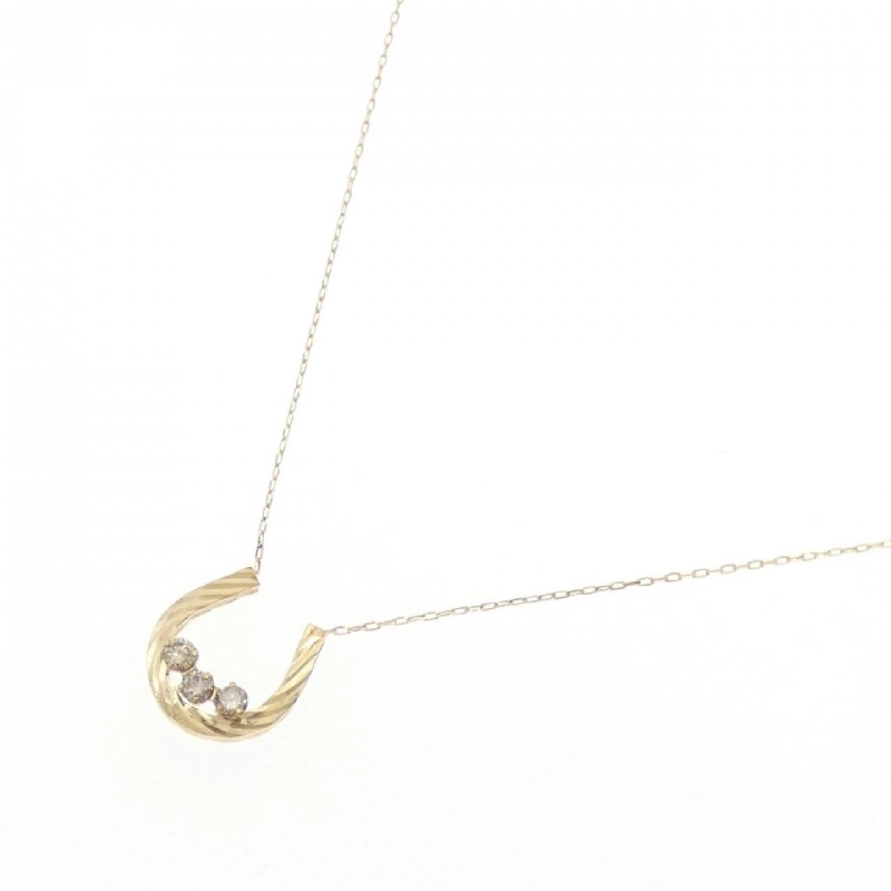 K18YG Móng ngựa Dây chuyền kim cương 0.10CT - Hàng hiệu Chính hãng 858850