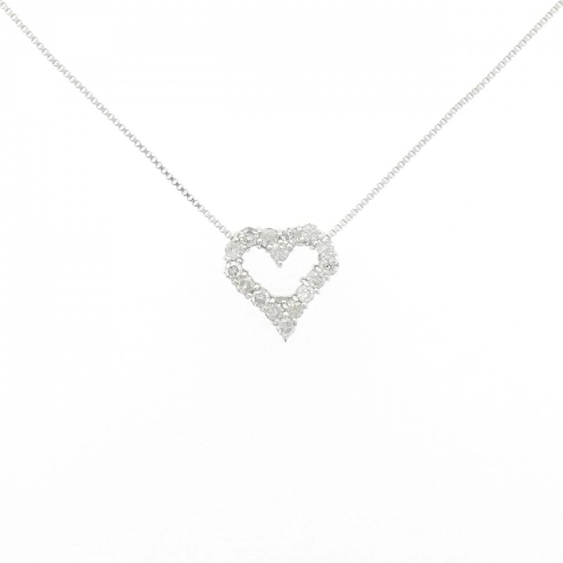 K18WG Dây chuyền kim cương hình trái tim 0.30CT - Hàng hiệu Chính hãng 860291