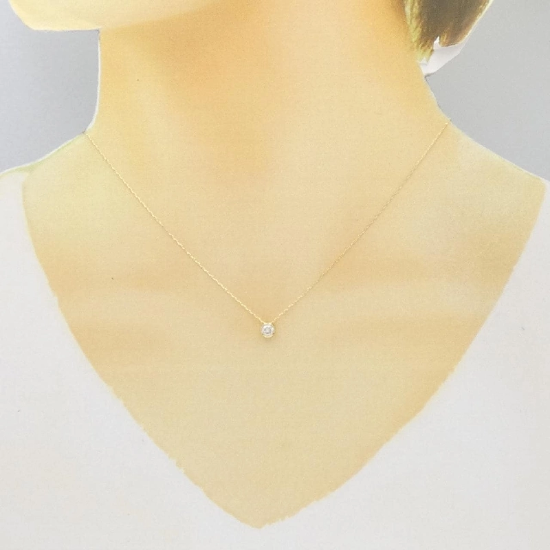 K18YG Solitaire Dây chuyền kim cương 0.20CT - Hàng hiệu Chính hãng 868562