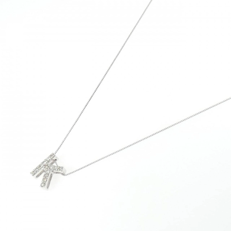 K18WG Chữ cái K Dây chuyền kim cương 0.28CT - Hàng hiệu Chính hãng 858133