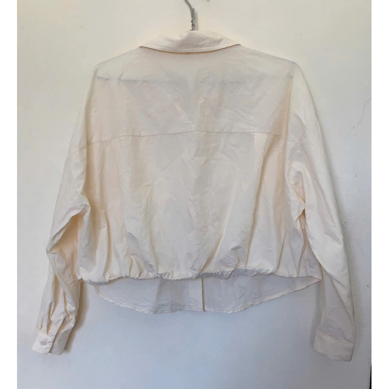 Áo sơ mi nữ dáng croptop- màu vàng chanh 528969