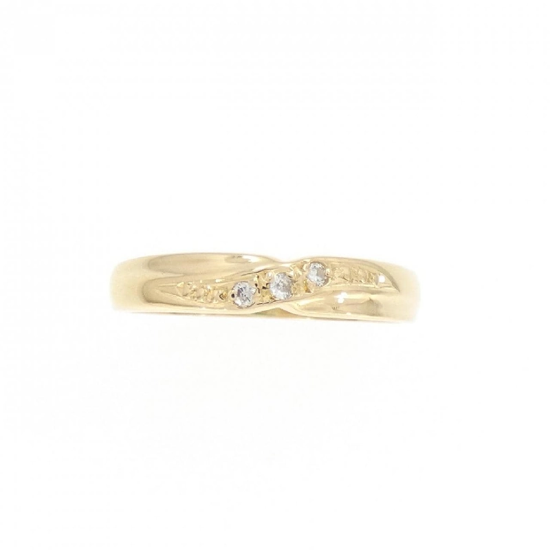 Nhẫn kim cương ba viên K18YG 670195