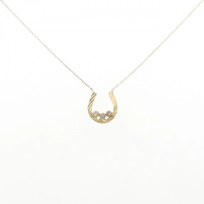 K18YG Móng ngựa Dây chuyền kim cương 0.10CT - Hàng hiệu Chính hãng 858850