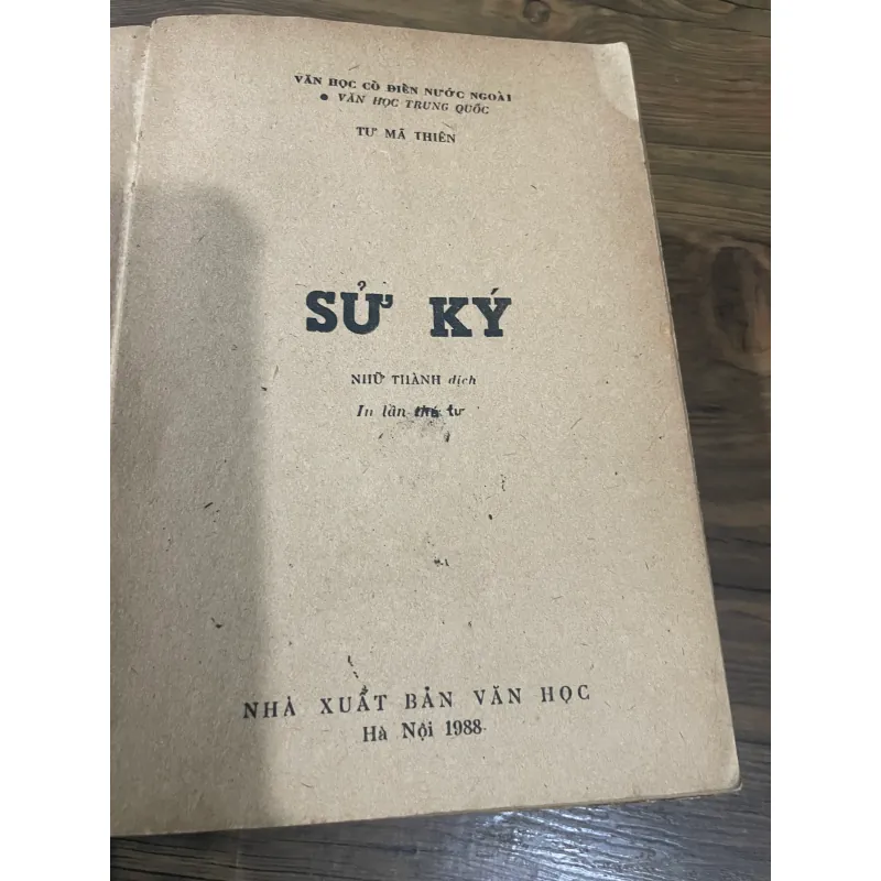 sử ký Tư Mã Thiên - Nhữ Thành dịch - 1988 - sách dày 591907