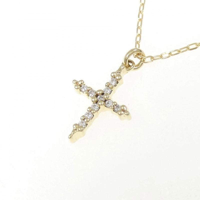 K10YG/K18YG Vòng cổ kim cương chéo 0.05CT - Hàng hiệu Chính hãng 859166