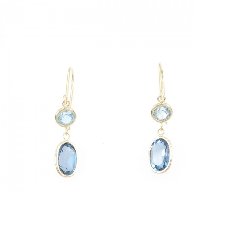K18YG Blue Topaz Bông tai - Hàng hiệu Chính hãng 870841
