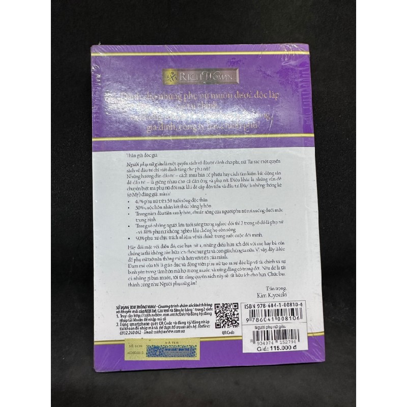 Sách - Người Phụ Nữ Giàu - Kiểm Soát Đồng Tiền Quản Lý Cuộc Đời, Kim Kiyosaki. Mới 95% SBM2807 62267