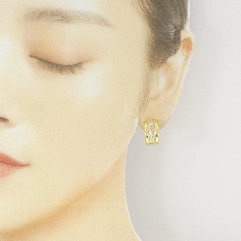 K18YG Bông tai/Khuyên tai kim cương 1.00CT - Hàng hiệu Chính hãng 870100