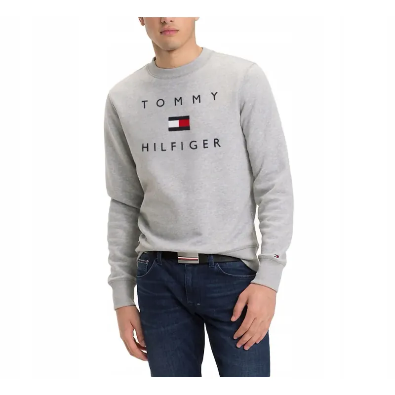 Áo sweater Tommy Hilfiger thêu chữ & logo màu xám 719765