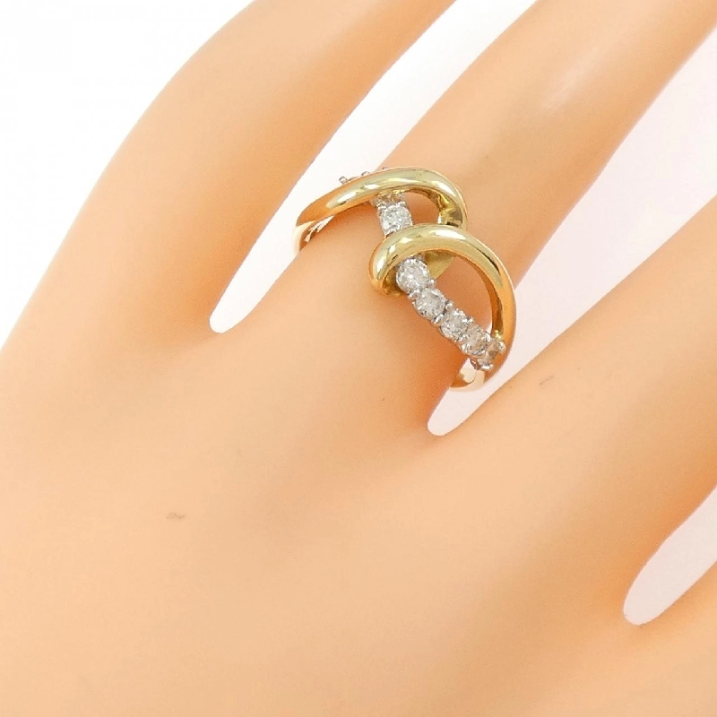 Nhẫn kim cương K18YG/PT900 0.5CT 670506