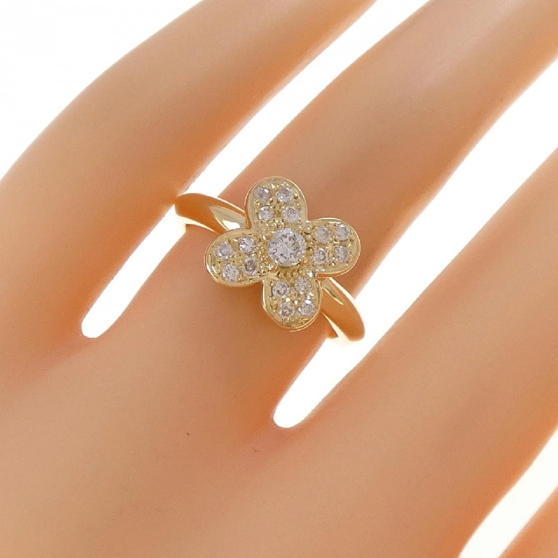 Nhẫn kim cương hoa K18YG 0.11CT - Hàng hiệu Authentic 855622