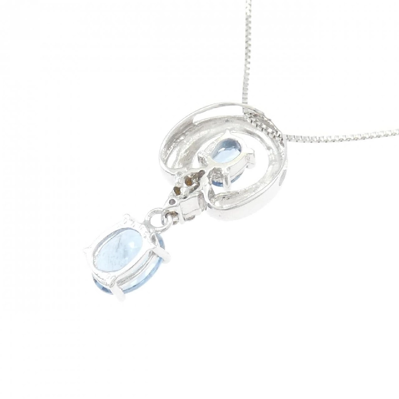 K18WG Aquamarine Necklace 0.86CT - Hàng hiệu Authentic 858593