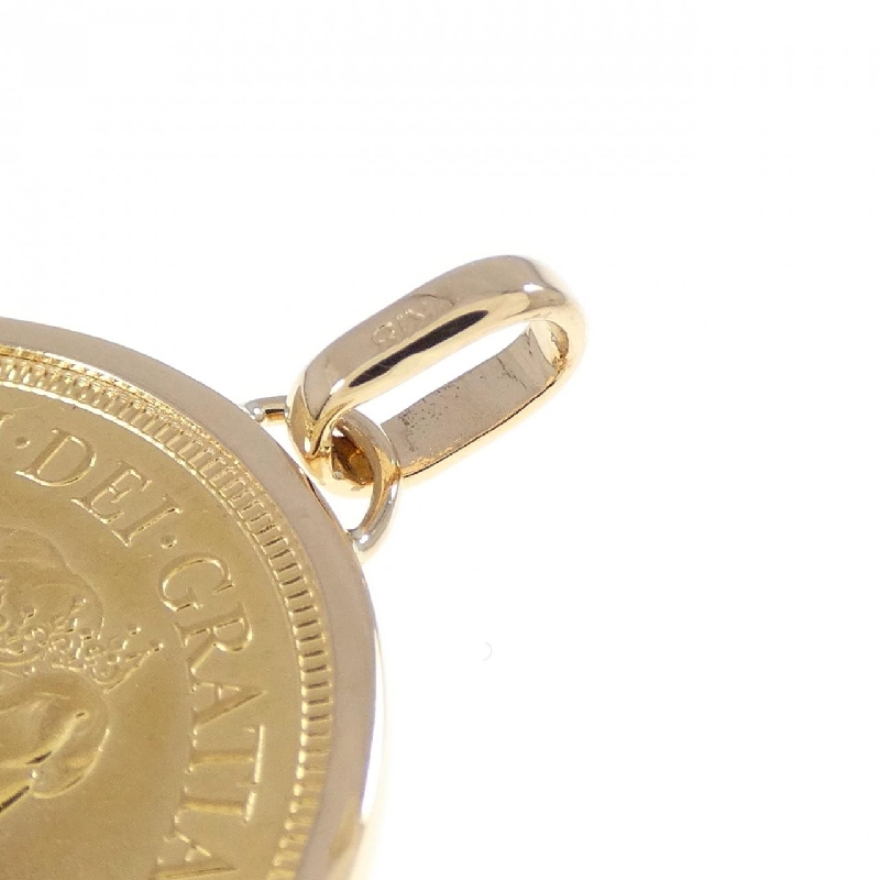 K18YG(枠) Đồng xu Mặt dây chuyền - Hàng hiệu Authentic 866686