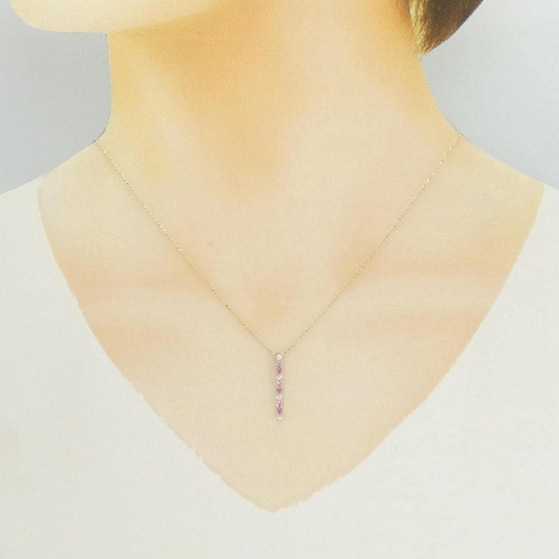 K18PG Sapphire Necklace 0.38CT - Hàng hiệu Authentic 856930