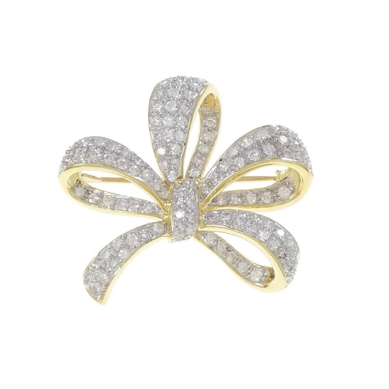 K18YG/K18WG Nơ Kim Cương Brooch 1.90CT - Hàng hiệu Chính hãng 871135
