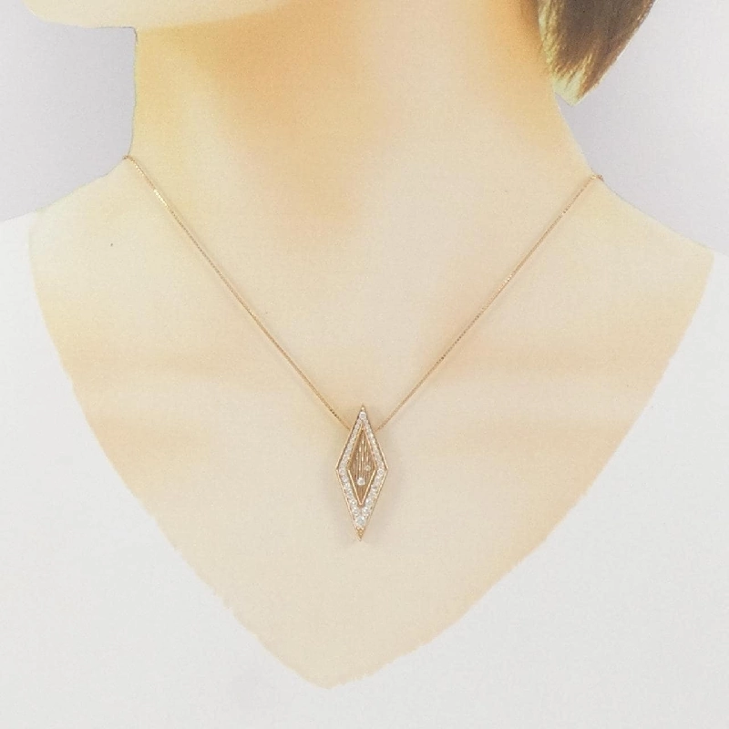 K18PG 2WAY Dây chuyền kim cương 0.60CT - Hàng hiệu Chính hãng 868219