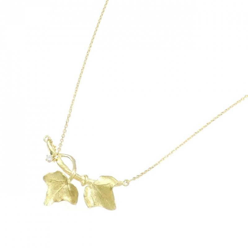 Dây chuyền kim cương 750YG hình lá - Hàng hiệu Authentic 858637