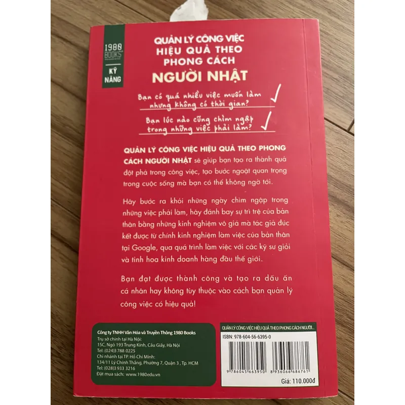 Sách Quản lý công việc hiệu quả theo phong cách người Nhật  675307
