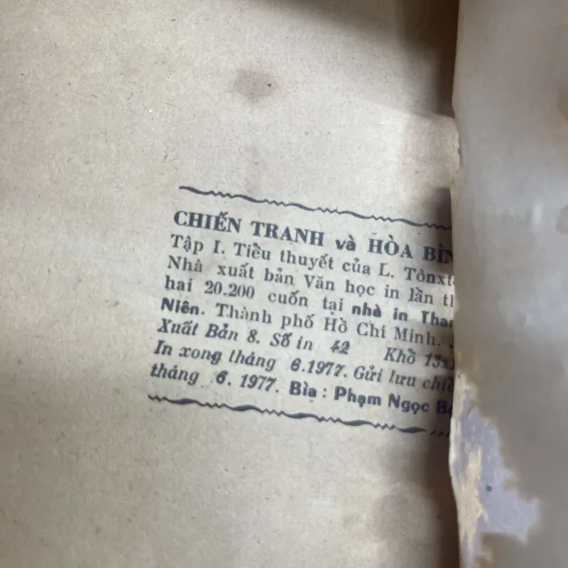 Chiến tranh và hoà bình L. Tonxtoi bộ 4 tập xb 1977-1981 732509