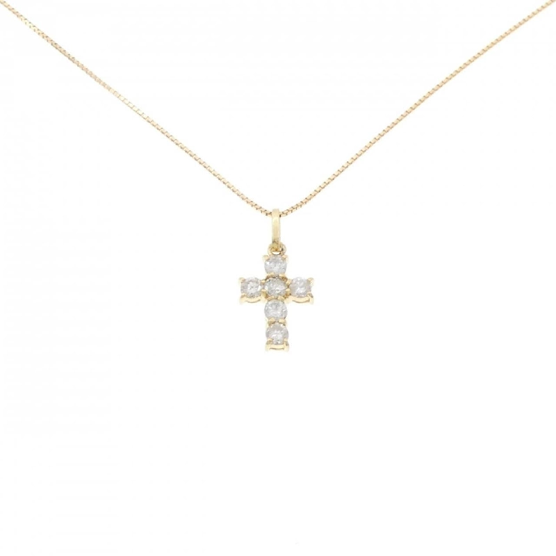 K18YG Dây chuyền kim cương hình chữ thập 0.45CT - Hàng hiệu Chính hãng 860739