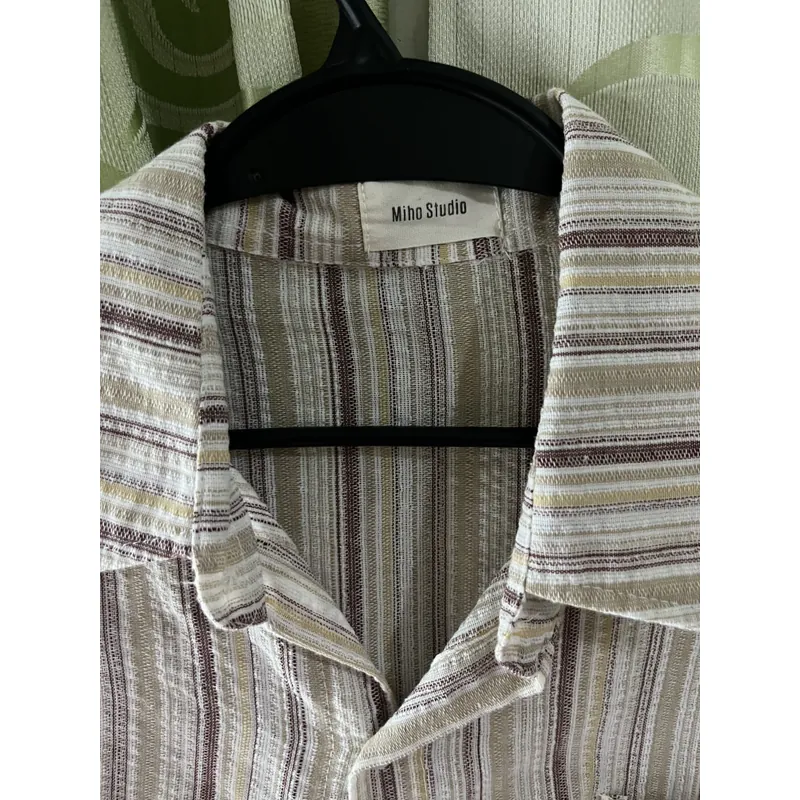 Áo sơ mi kẻ sọc màu nâu  590372