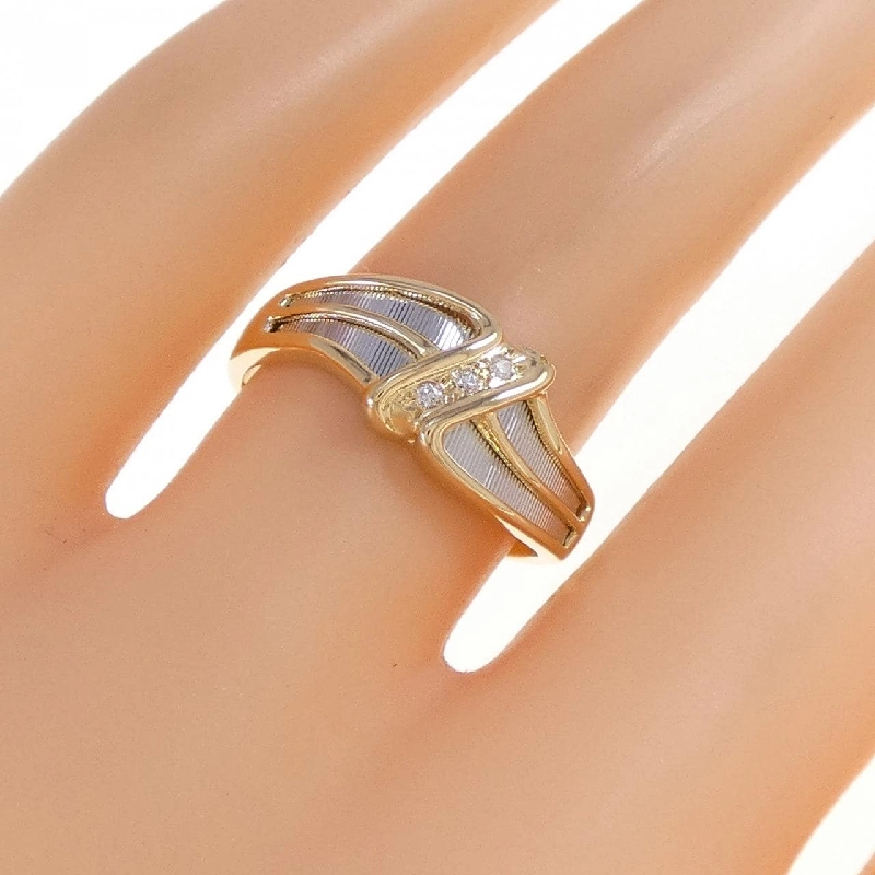 Nhẫn kim cương K18YG/PT900 0.01CT 667760