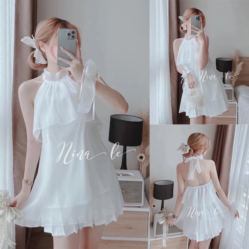 Áo cổ yếm trắng 453008
