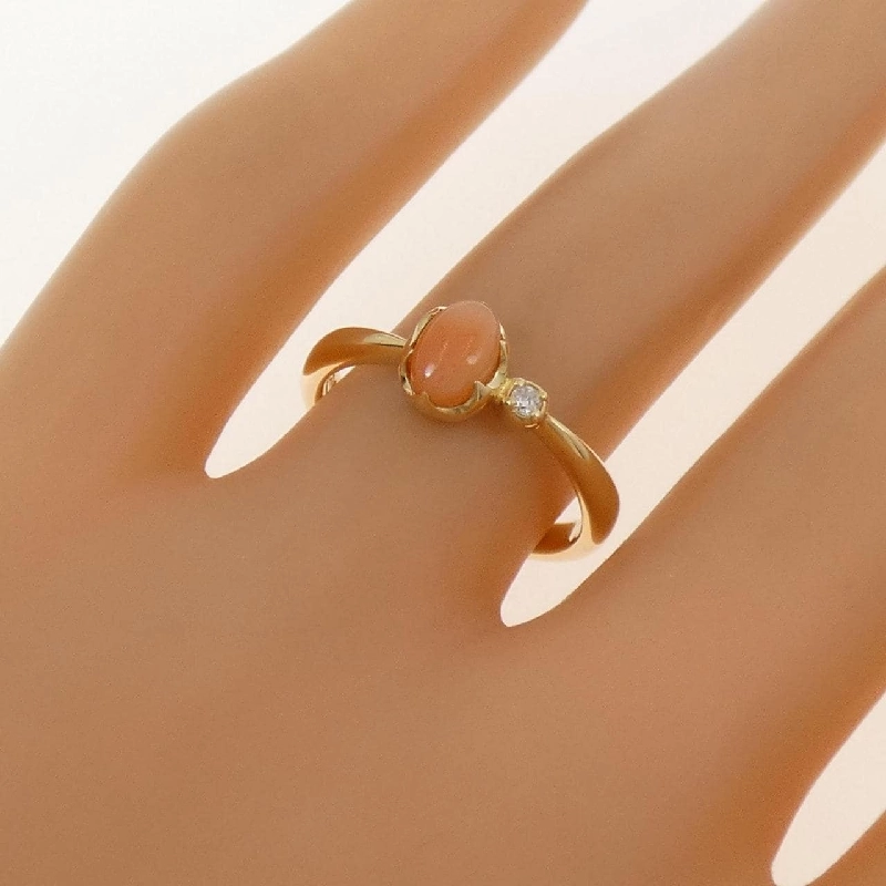 Nhẫn san hô K18YG - Hàng hiệu chính hãng 853593