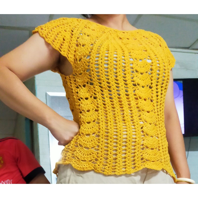 Áo len handmade len cotton hè 12580