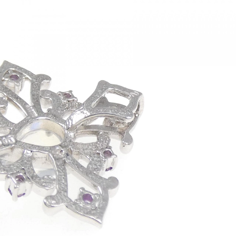 K18WG Mặt dây chuyền đá màu hình chữ thập - Hàng hiệu Chính hãng 864120