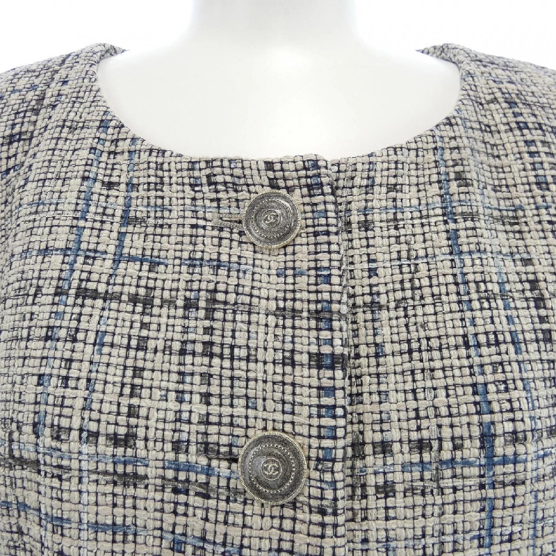 Jacket không cổ CHANEL P47737V35629 628431